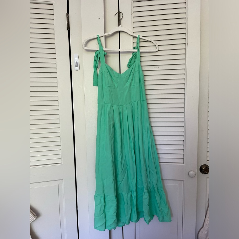 Light green long summer dress